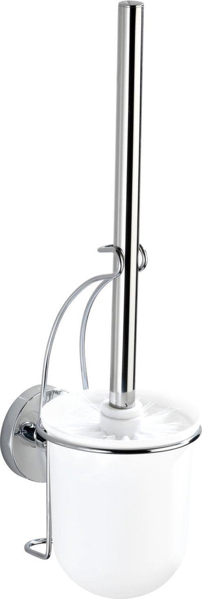 Porta scopino WC Wenko Vacuum-Loc Milazzo cromato - scopino WC con supporto - fissaggio senza forare