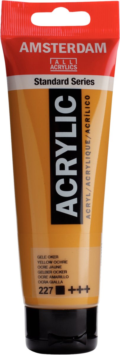Tubo di vernice acrilica serie Amsterdam standard da 120 ml giallo ocra 227