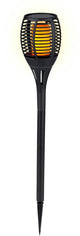 Antorcha solar para jardín Grundig - efecto llama LED con 30 LED - IP44 a prueba de salpicaduras - iluminación solar para jardín - duración de combustión 6 horas - ø9 x 59 cm - negro