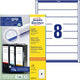 Etichette dorso avery l6060-100 stretto 192x34 mm bianco 800 etichette