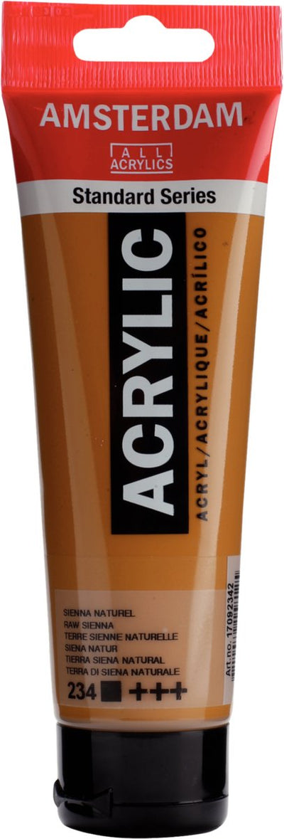 Tubo di vernice acrilica serie standard Amsterdam da 120 ml terra di Siena naturale 234