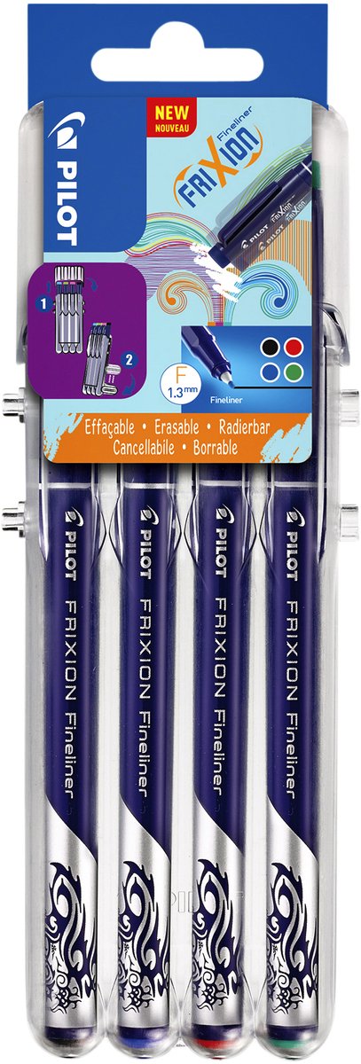 Set di pennarelli cancellabili Pilot Frixion - 4 pezzi in vari colori