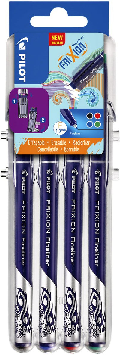 Pilot frixion erasable fineliner set - 4 pieces in various colors
