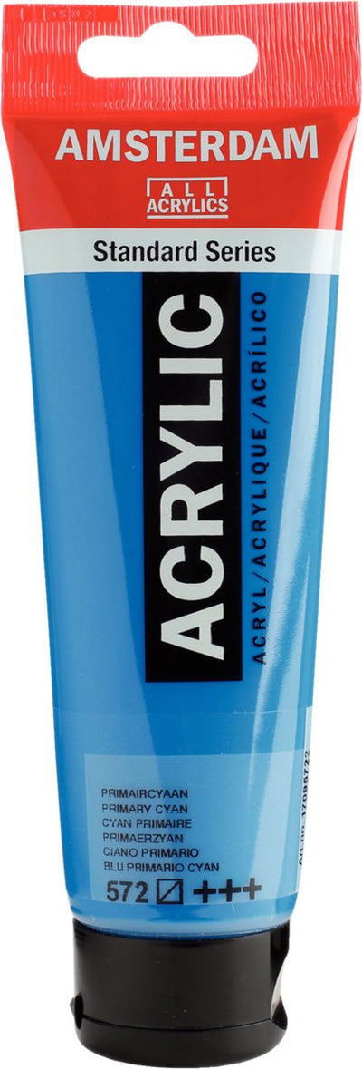 Tubo di vernice acrilica serie standard Amsterdam da 120 ml ciano primario 572