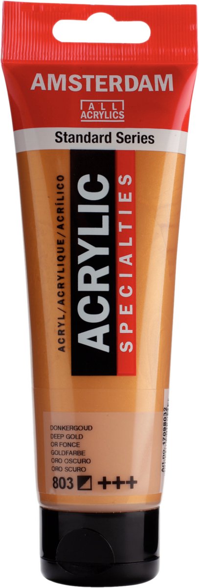 Tubo di vernice acrilica serie standard Amsterdam da 120 ml oro scuro 803