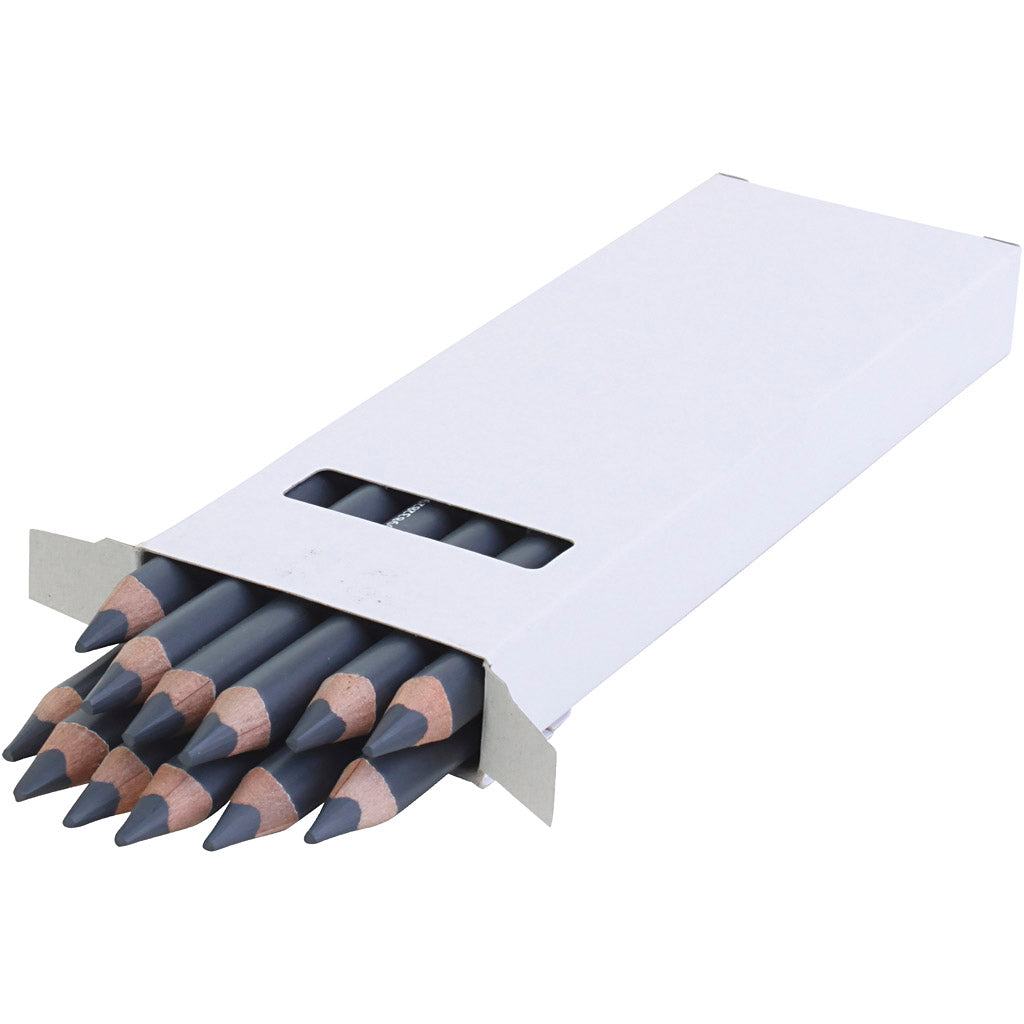 Lápiz de color jumbo edu3 edu, grosor de 10 mm, relleno de 6.25 mm, gris, 12 piezas 1 caja