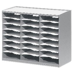 Estante clasificador Evolution Paperflow 24 compartimentos poliestireno apilable gris