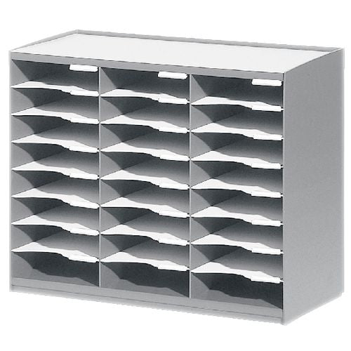 Estante clasificador Evolution Paperflow 24 compartimentos poliestireno apilable gris