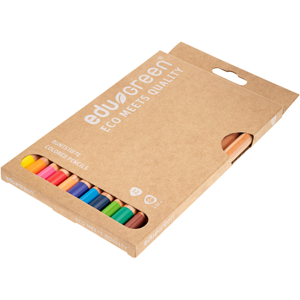 Matite color jumbo Edu3 edugreen, spessore 10 mm, riempimento di 5 mm, vari colori, 12 pezzi 1 scatola