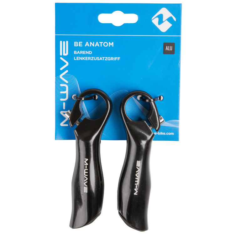 M-Wave Bar End de 12 cm de aluminio negro 2 piezas
