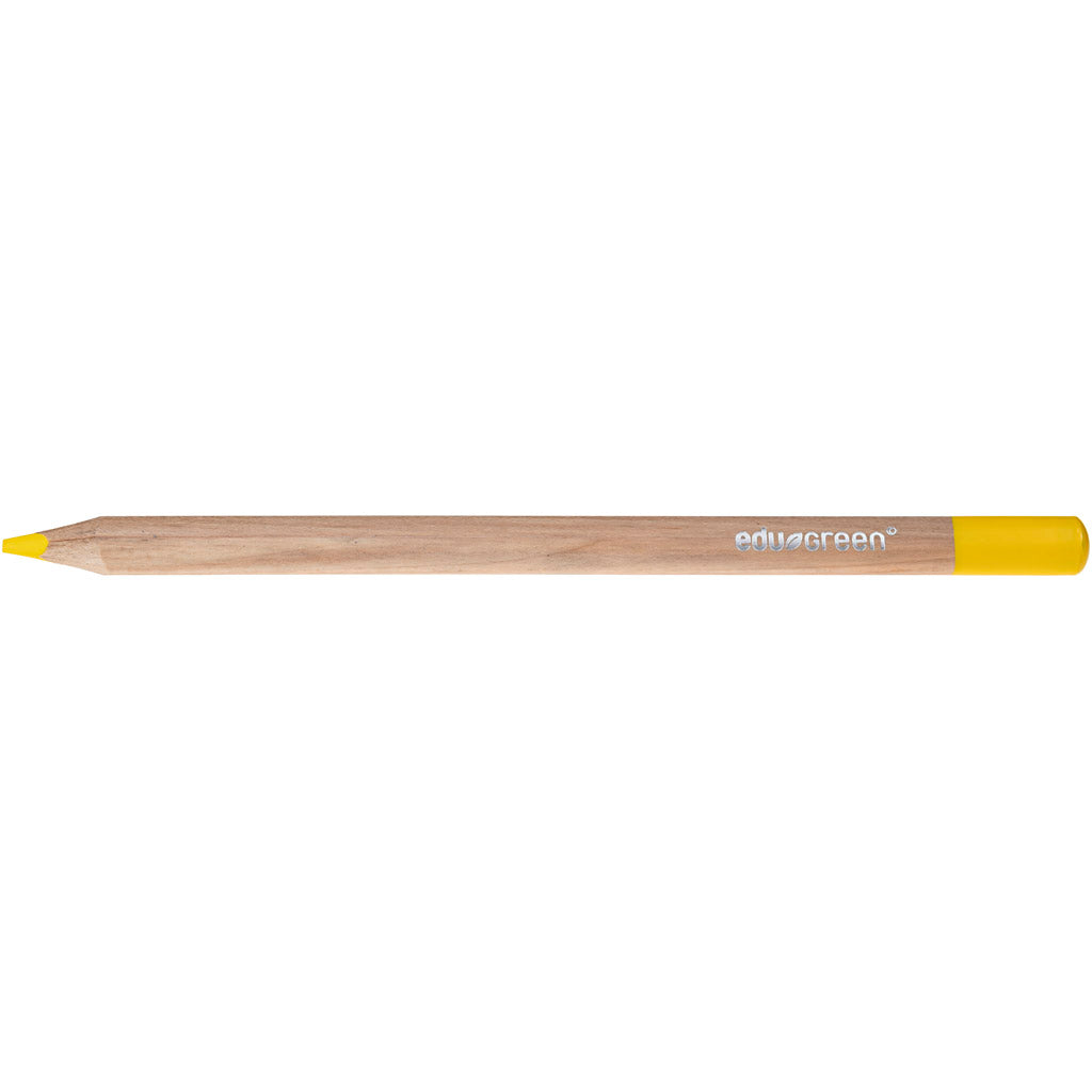 Edu3 edugreen lápices de color jumbo, relleno de 5 mm, amarillo, 10 piezas 1 caja