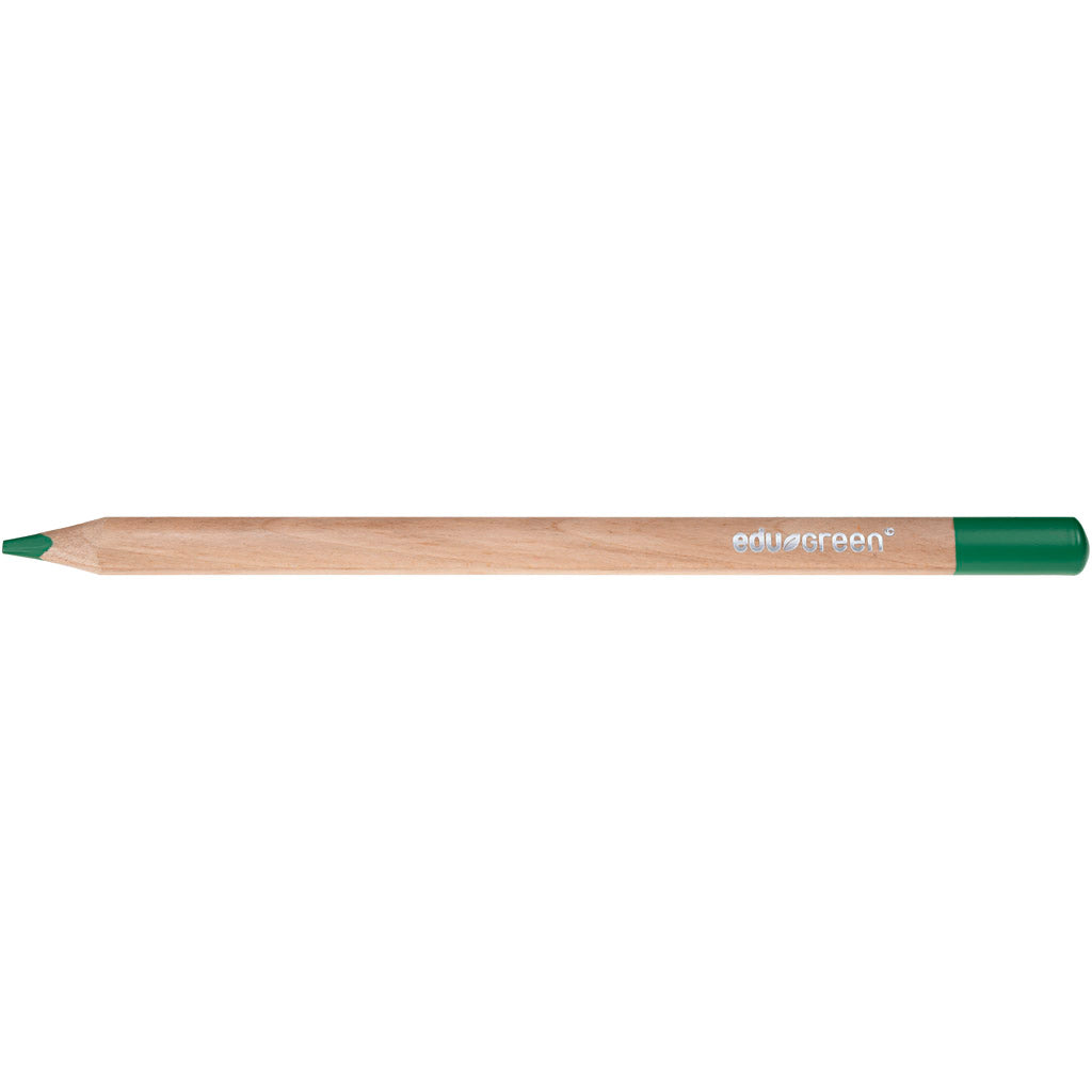 Edu3 edugreen lápices de color jumbo, relleno de 5 mm, verde, 10 piezas 1 caja
