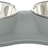 Trixie Food Bowl Bin Agua Doble Silicona Acero inoxidable Gris