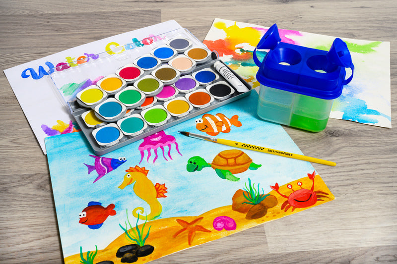 Eberhard Faber Eberhard Faber EF-578324 Box de pintura Ganador 24 Colors + Paleta de mezcla