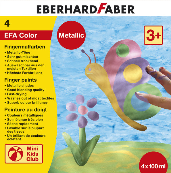 Eberhard Faber Eberhard Faber EF-578802 Juego de pintura de dedo EFA Metálico 4 x 100ml