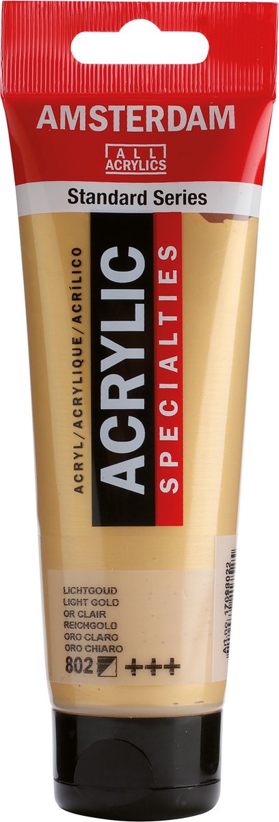 Tubo di vernice acrilica serie Amsterdam standard da 120 ml oro chiaro 802