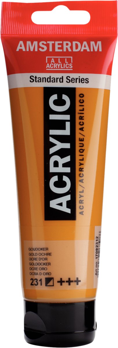 Tubo di vernice acrilica serie Amsterdam standard da 120 ml ocra dorata 231