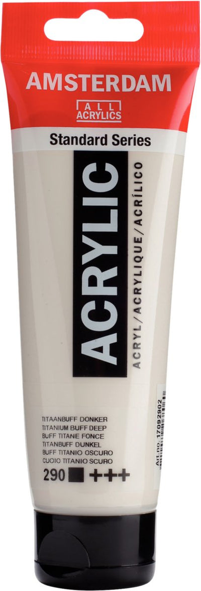 Tubo di vernice acrilica serie standard Amsterdam da 120 ml titanio buff dark 290