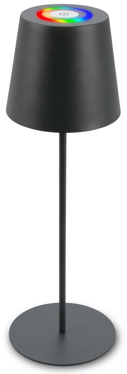 B.k.licht briloner - lámpara de mesa RGB recargable - lámpara inalámbrica - regulable táctil - para interior y exterior - altura regulable - 36 cm x 10,5 cm - antracita