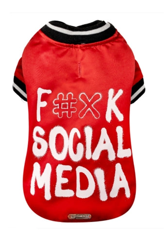 Croci Dog Jacket Social Media Red