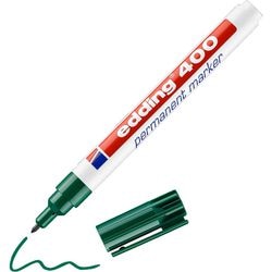 Pennarello indelebile edding 400 largo 1 mm verde rotondo ad asciugatura rapida ecologico