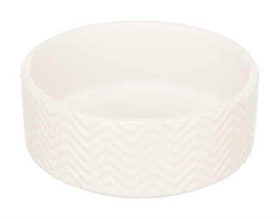 Trixie ciotola per cibo e beverino Wave in ceramica bianca