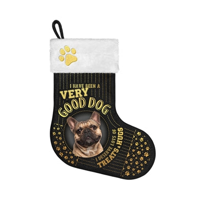 Mentotes regalos calcetín navideño bulldog francés negro