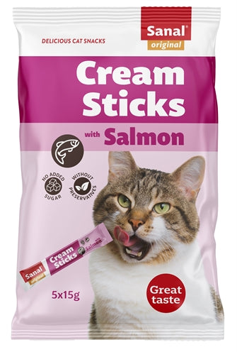 Sticks de crema sanal gato salmón