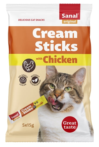 Palacos de crema sanal gato pollo