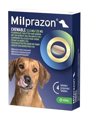 Krka Milprazon Tabletas masticables Tabletas de trabajo Dog