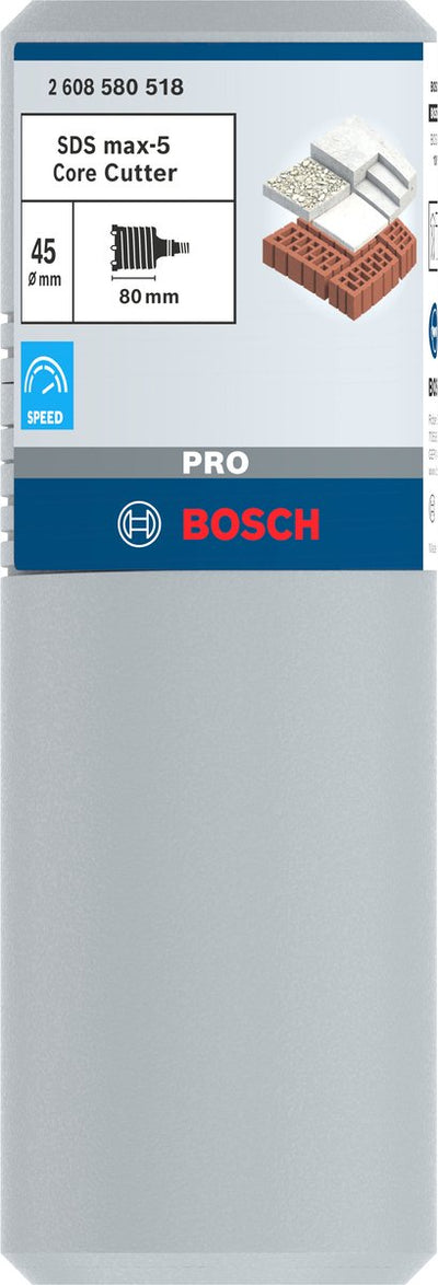 Cortadora de núcleos Bosch pro sds max-5, 45 x 80 x 112 mm