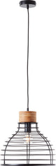 Brilliant avia - hanglamp - e27 max 1x40w - zwart houtkleur