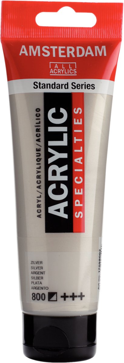 Tubo di vernice acrilica serie Amsterdam standard da 120 ml argento 800