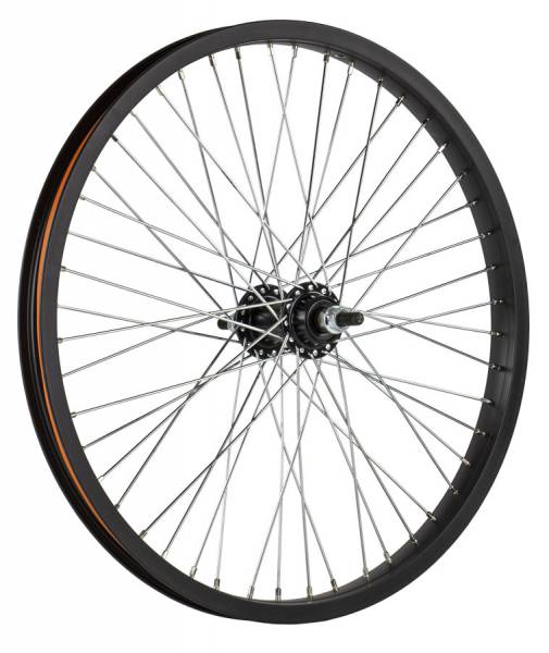 HZB Rueda trasera de 20 pulgadas ETRO 406 BMX Freestyle 48 Spaaks 10 mm Eje negro