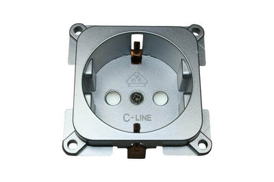 C-line wandcontactdoos camper en caravan 230 volt zilver
