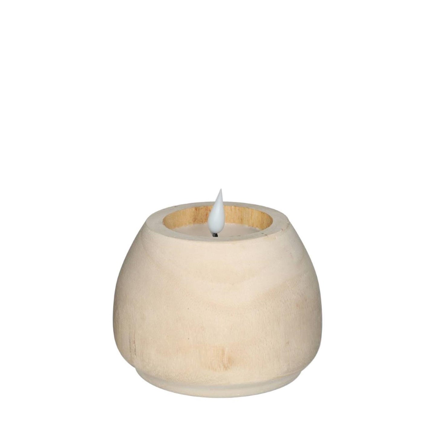 Candela LED Ideas 4 stagioni legno ã˜12 h.8.5 cm con timer marrone