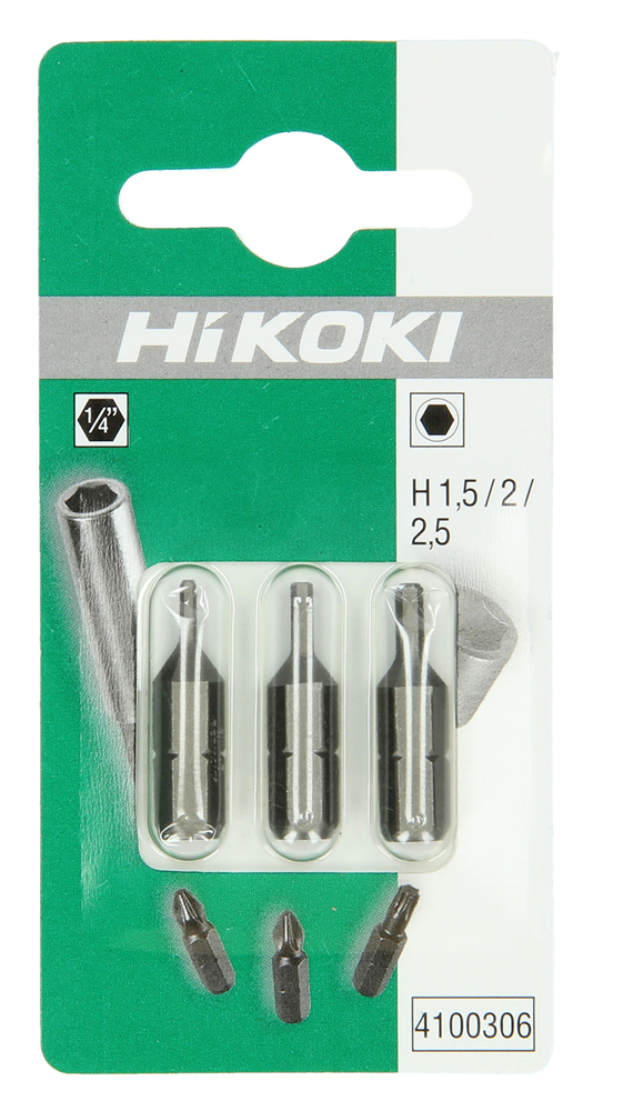 Accessori Hikoki punte 1 4 esagonali 1,5 2 2,5 mm 4100306