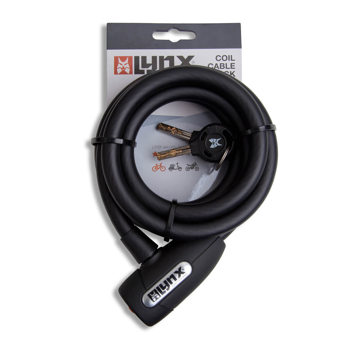 Lynx Spiral Cable Lock 180 cm Art 12mm nero