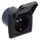 Presa da muro C-line 230v con coperchio incernierato + cornice di copertura opale nera - senza confezione di vendita