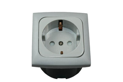 C-line wandcontactdoos met opal afdekraam grijs