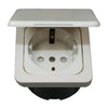 C-line wandcontactdoos met opal afdekraam met klapdeksel wit