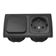 Interruptor combinado C-line y enchufe de pared con marco opalino 2x antracita