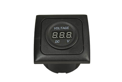 Voltímetro C-line para autocaravana y caravana con marco de cubierta opal negro