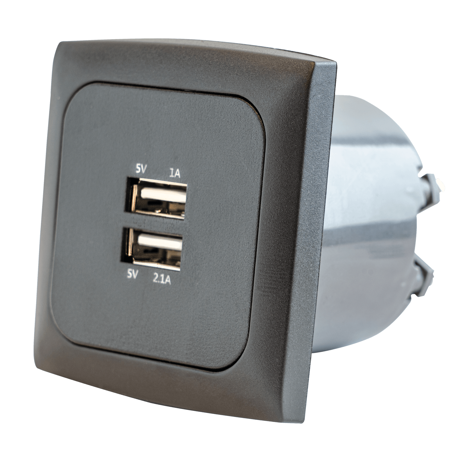 Toma de corriente C-line con cargador doble USB-A con marco opal antracita - sin embalaje de venta