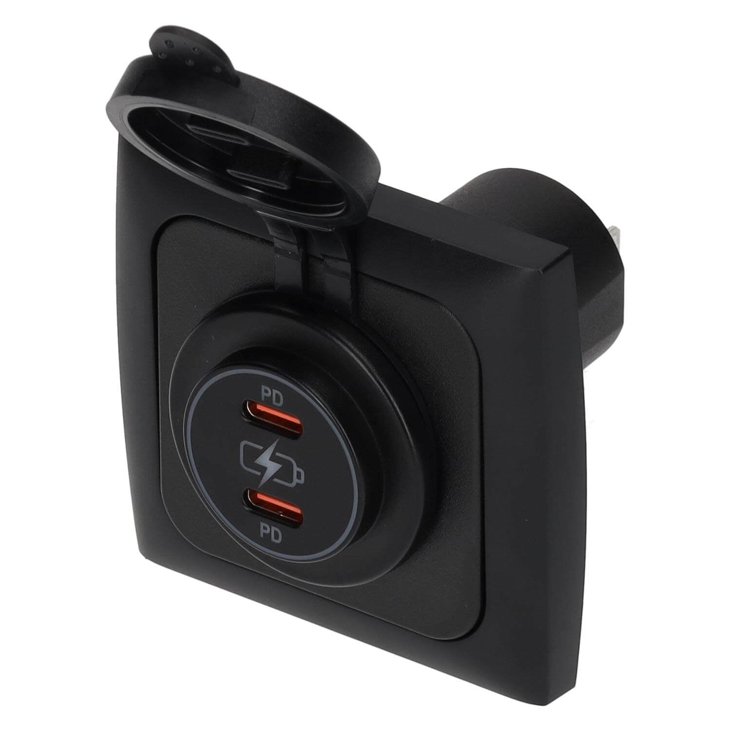 C-line power line 2x usb-c pd 36w lader met opal afdekraam zwart