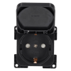 Toma de pared C-line 230v con tapa abatible negra