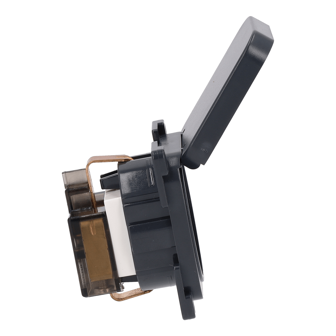 Toma de pared C-line 230v con tapa abatible antracita - sin embalaje de venta