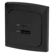 C-line USB charging socket with USB-A and USB-C - ECE R10 - black - without sales packaging - afbeelding 2