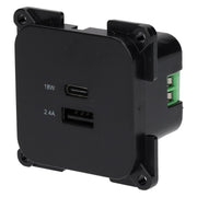 C-line USB charging socket with USB-A and USB-C - ECE R10 - black - without sales packaging - afbeelding 1