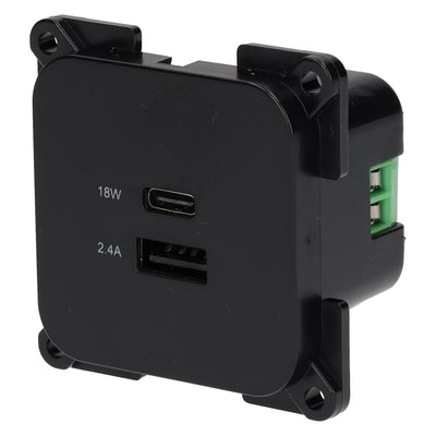 Toma de carga USB C-line con USB-A y USB-C - ECE R10 - negro - sin embalaje de venta